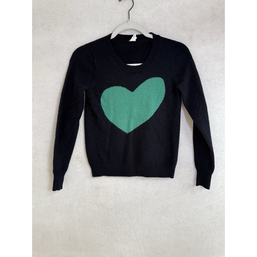 J Crew Long Sleeve Heart Sweater Women’s Small Wool, Cashmere,nylon Blend